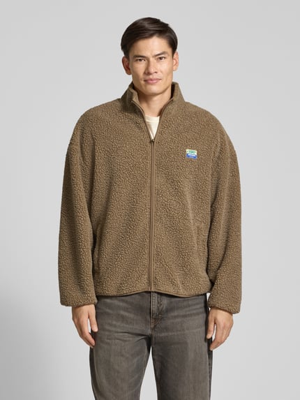 American Vintage Sweatjacke mit Logo-Patch Modell 'HOKTOWN' Sand 4