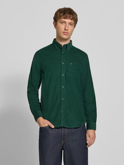 Tommy Jeans Regular Fit Freizeithemd aus reiner Baumwolle Dunkelgruen 4
