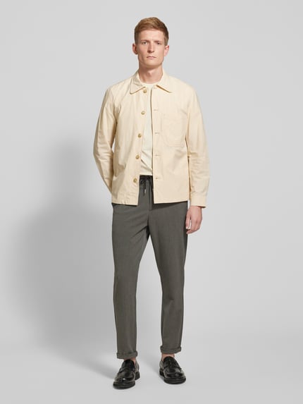MANGO Hemdjacke mit Brusttasche Modell 'clay' Offwhite 1