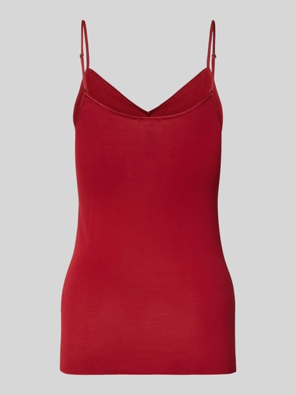 HANRO Onderhemd met spaghettibandjes model 'SEAML' Rood - 3