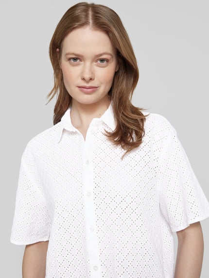 Jake*s Casual Hemdbluse in kurzärmeligem Design Weiss 3