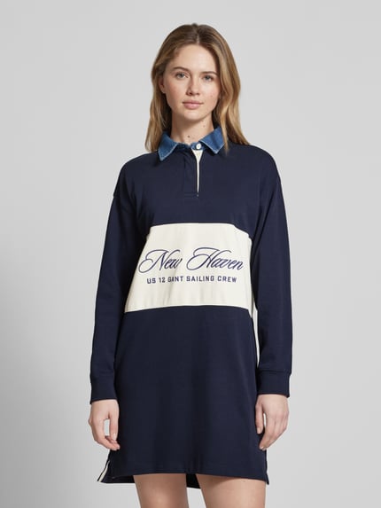 GANT Knielanges Sweatkleid mit Logo-Stitching Marine 4