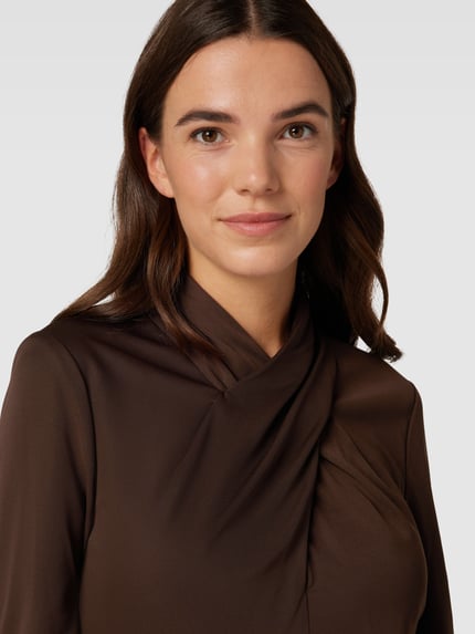 Lauren Ralph Lauren Knielanges Kleid in Wickel-Optik Modell 'KEESAM' Dunkelbraun 3