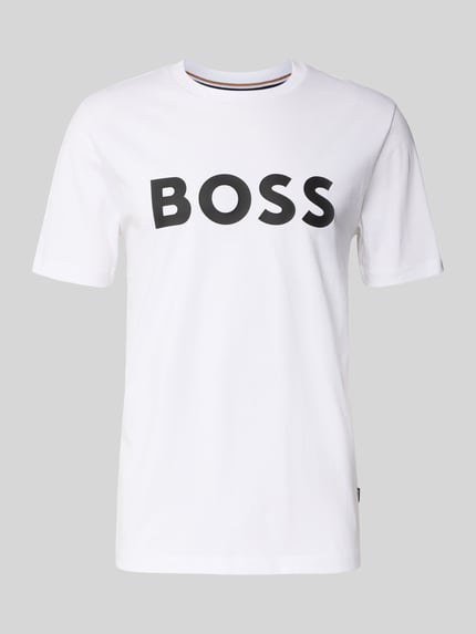 BOSS T-shirt o kroju regular fit z czystej bawełny Biały 2