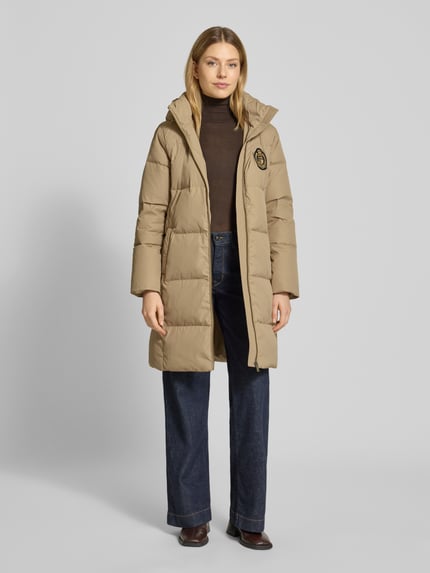 Lauren Ralph Lauren Gewatteerde lange jas met labelstitching Beige - 1