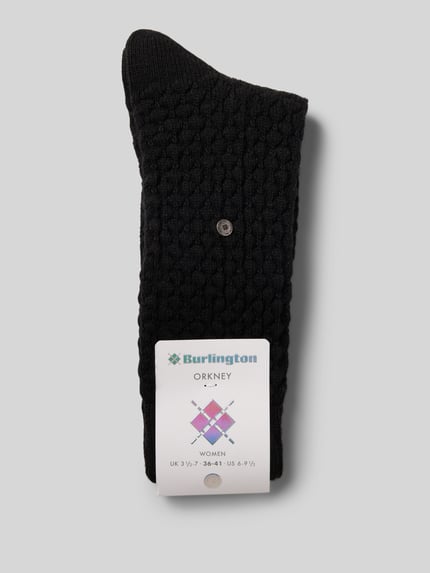 Burlington Sokken met logo-applicatie, model 'Orkney' Zwart - 3