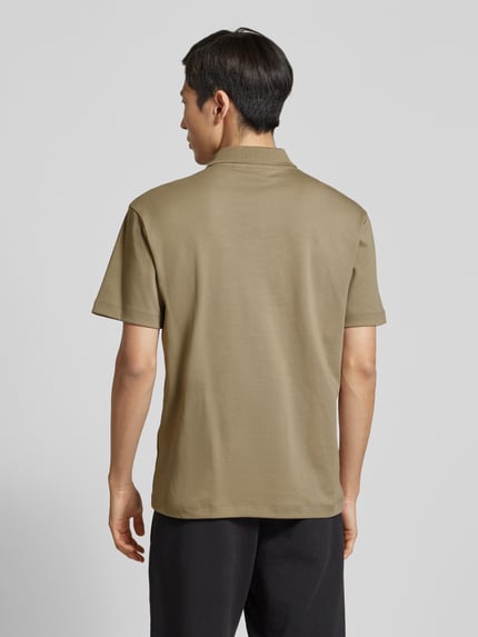 HUGO koszulka polo o kroju regular fit z naszywką z logo model 'Deabono' Jasnobrązowy 5