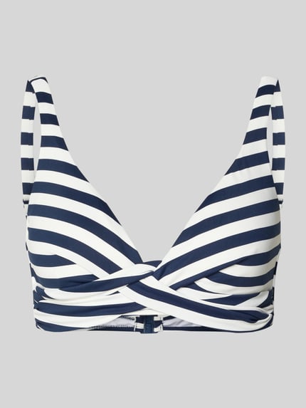Produktfoto, Bikini-Oberteil mit Knotendetail Modell 'YADBOR' von Barts, materiał z domieszką stretchu, dopasowany krój, wzór w paski, tekstura gładka