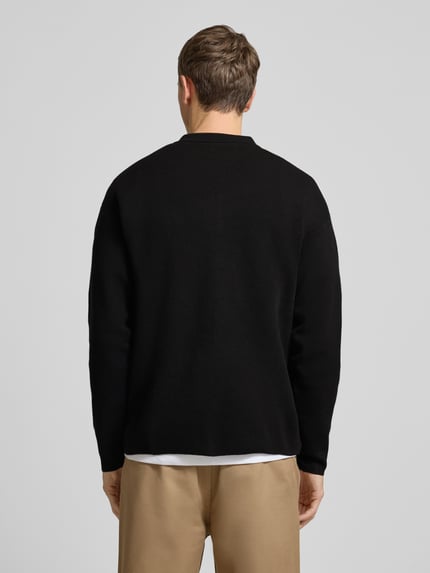 JACK & JONES Premium Sweter z dzianiny z kołnierzykiem polo model ‘BLABRADFORT’ Czarny 5