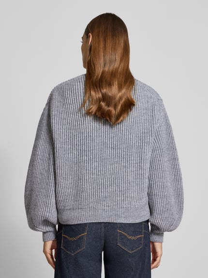 DRYKORN Oversized gebreid jack met wol Middengrijs gemêleerd - 5