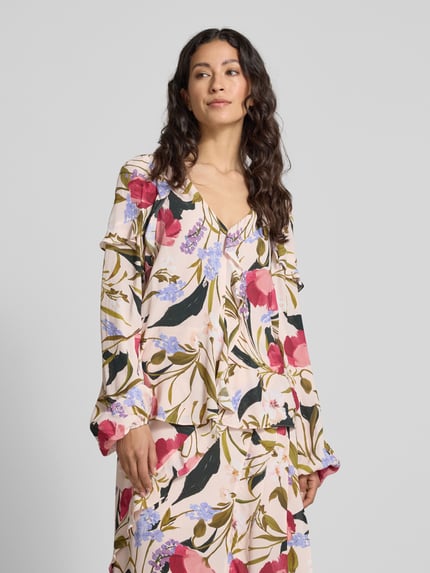 Ted Baker Bluzka o kroju regular fit z dekoltem w serek model ‘minasa’ Różowy 4
