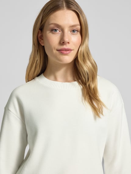 s.Oliver RED LABEL Regular Fit Pullover aus Baumwoll-Mix Offwhite 3