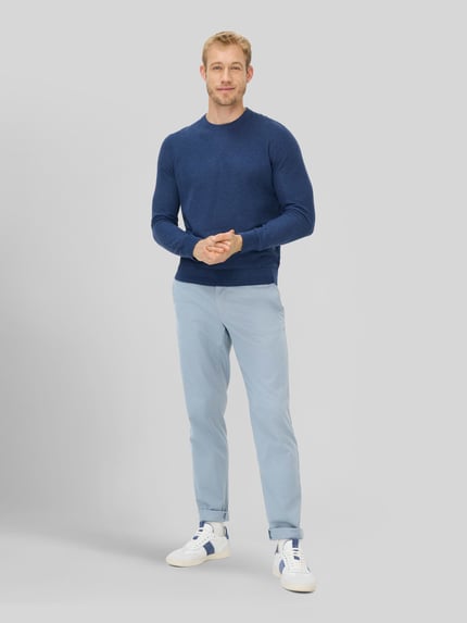 Brax Smalle broek van katoenmix model 'Fabio' Blauw - 1