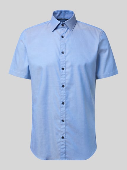 Productfoto, Slim Fit Business-Hemd aus Baumwolle mit Kentkragen van Jake*s, lichtblauw, korte mouw, knoopsluiting, katoen, merkdetail