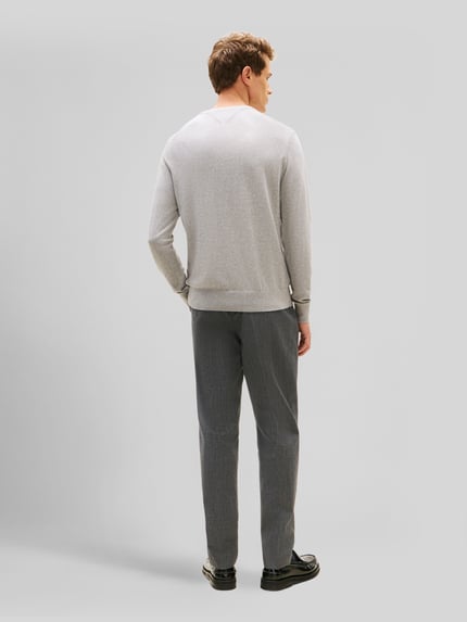 Tommy Hilfiger Sweter o kroju regular fit z mieszanki bawełny i kaszmiru Jasnoszary melanż 5