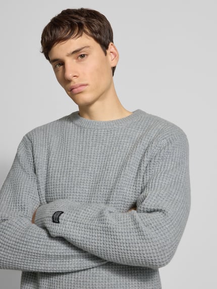 Levi's® Sweter z dzianiny z mieszanki wełny z okrągłym dekoltem Jasnoszary melanż 3