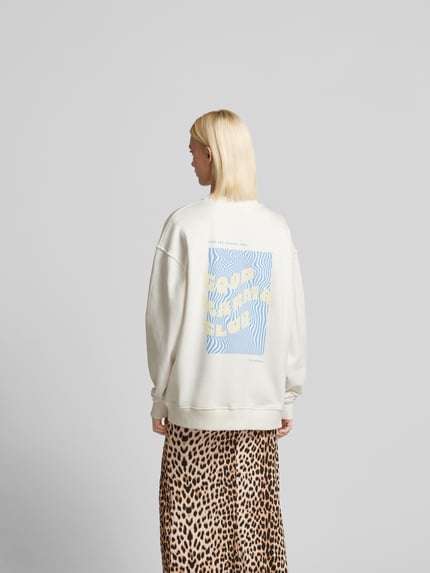 OH APRIL Bluza o kroju oversized z nadrukiem z logo Złamany biały 5