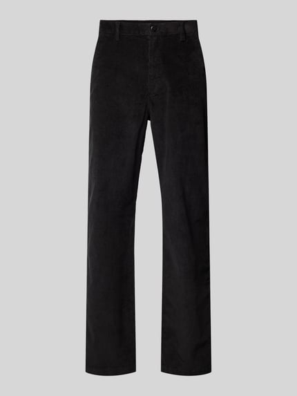 Calvin Klein Jeans Spodnie sztruksowe o kroju straight fit z wpuszczanymi kieszeniami Czarny 2
