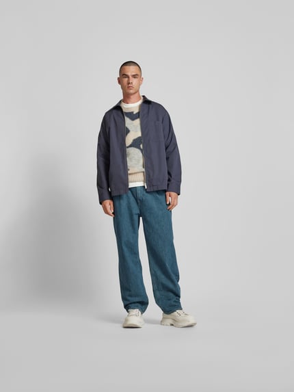 Closed Overhemdjack met platte kraag Marineblauw - 1