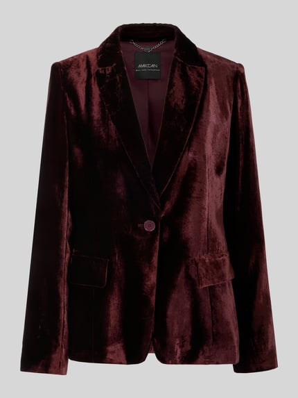 Marc Cain Regular Fit Longblazer mit Samtstruktur Bordeaux 2