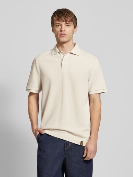 G-Star RAW Poloshirt van viscose met labeldetail Offwhite - 4