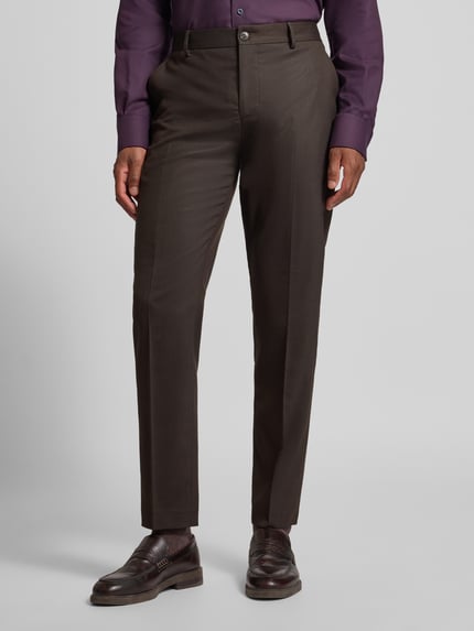 Selected Slim fit pak met wol, model 'NEIL' Donkerbruin - 6