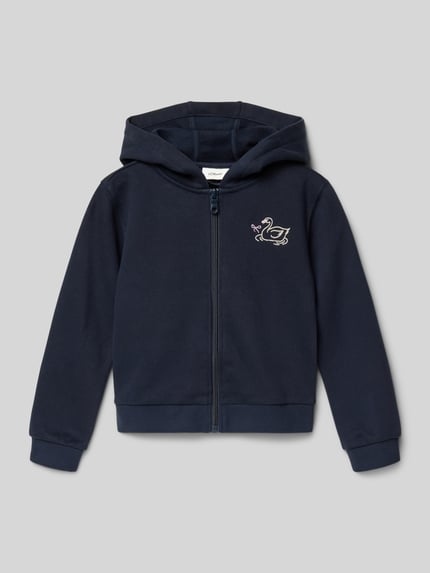 s.Oliver RED LABEL Regular fit sweatjack van katoenmix Marineblauw - 1