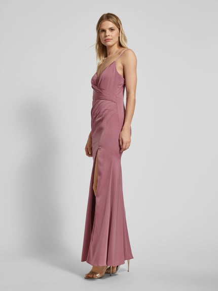 Laona Abendkleid mit Raffungen Altrosa 1