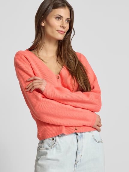 MSCH Copenhagen Cardigan met V-hals, model 'Klaka' Koraal - 3