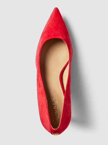 Lauren Ralph Lauren Pumps van leer met labelapplicatie, model 'LANETTE' Rood - 3