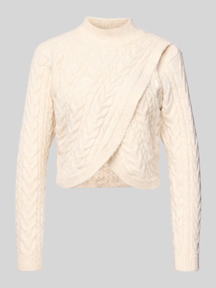 Apricot Sweter o kroju regular fit z imitacji dzianiny Złamany biały 2