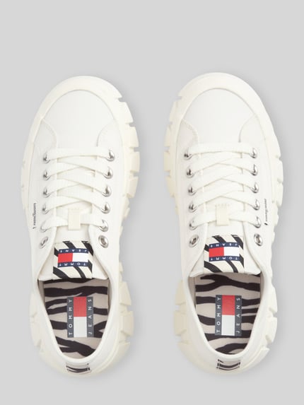 Tommy Jeans Sneakers met plateauzool Ecru - 4