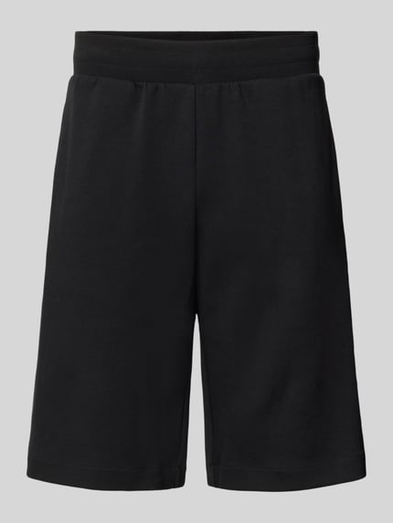 Produktfoto, Shorts mit elastischem Bund von EA7 Emporio Armani aus Baumwoll-Mix, Regular Fit, schwarze Farbe, glatte Textur, Vorderansicht