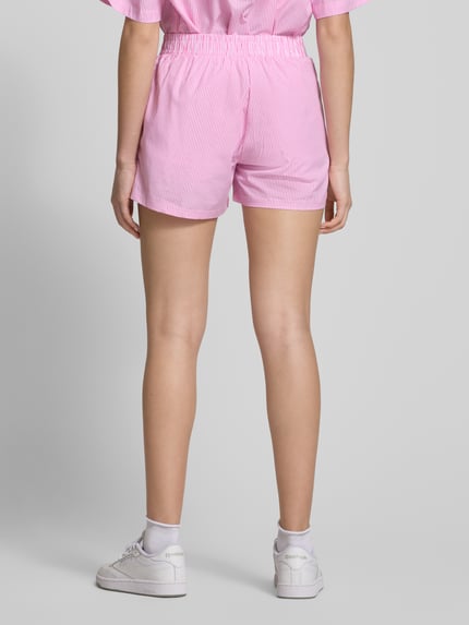 ANOTHER COTTON LAB Szorty od piżamy o kroju relaxed fit z nadrukiem z napisem i logo Mocnoróżowy 5
