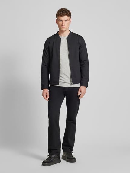 s.Oliver BLACK LABEL regular fit T-shirt met ronde hals Lichtgrijs - 1