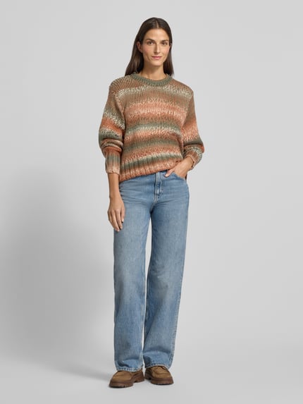 Apricot Sweter z dzianiny o kroju relaxed fit z okrągłym dekoltem Rdzawoczerwony 1