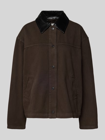 Gina Tricot Hemdjacke mit Knopfleiste Dunkelbraun 2
