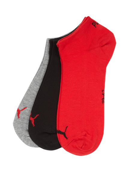 Produktfoto, Sneakersocken mit Logo im 3er-Pack van PUMA in katoenmix met stretch, nauwsluitende pasvorm, set van 3, heren.
