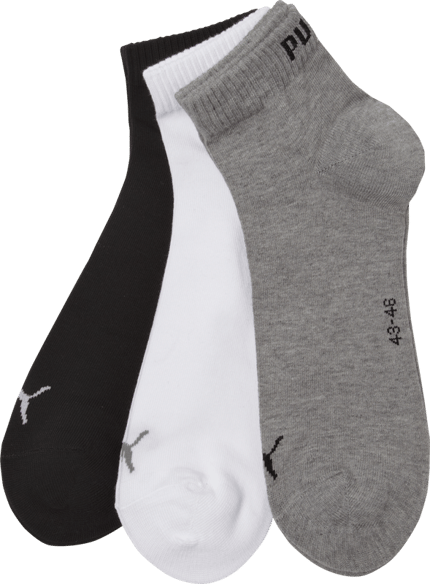 Produktfoto, Sneakersocken mit Logo im 3er-Pack von Puma, mieszanka bawełny, z dodatkiem streczu, dopasowany krój, logo, zestaw 3 szt.