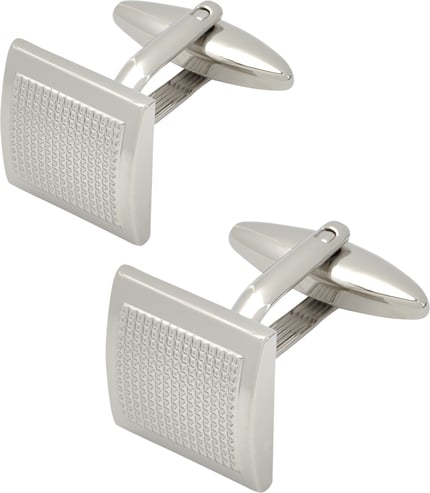 Lindenmann Manchetknopen met fijne structuur Zilver - 3