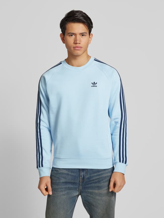 adidas Originals Sweatshirt mit gerippten Abschlüssen (hellblau