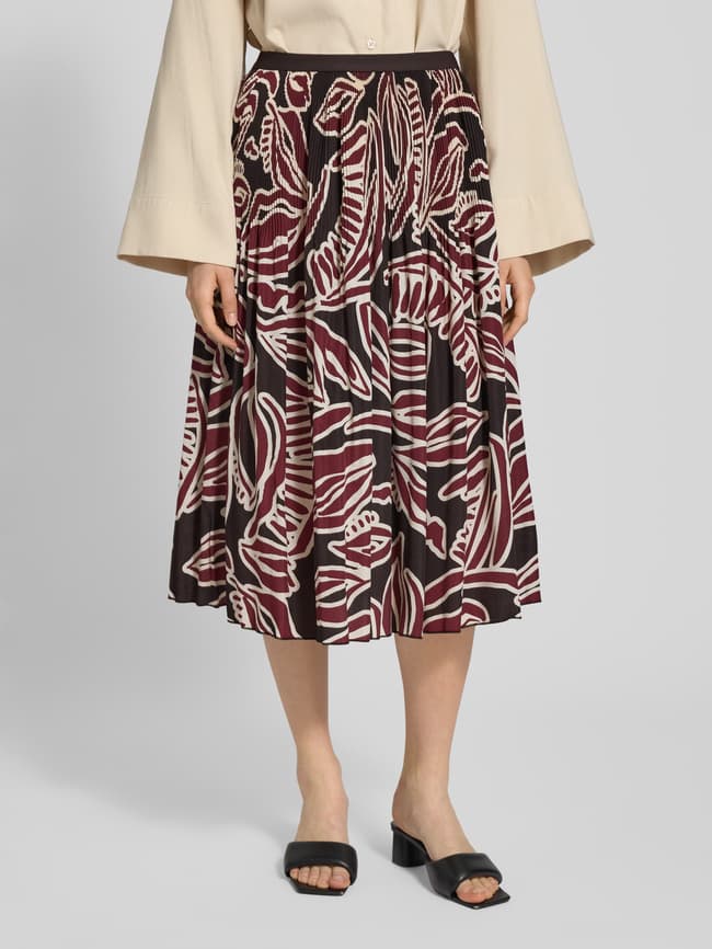 OPUS Damen Wickelrock Midirock - Elegante A-Linie Mit Knotendetail