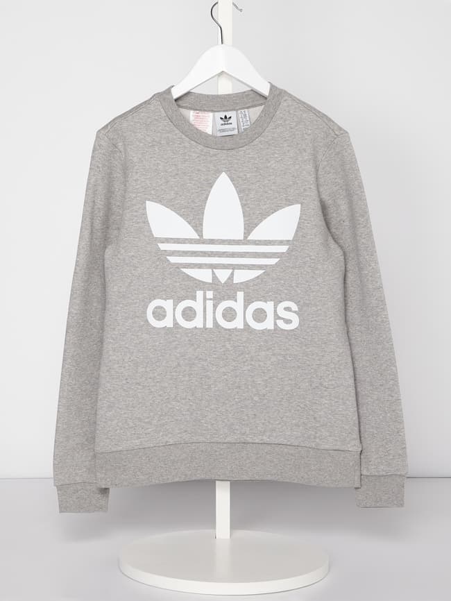 adidas Originals Sweatshirt mit Logo Print mittelgrau melange online kaufen