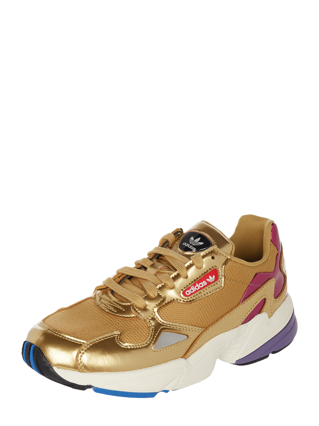 Adidas originals falcon sneakers in white and gold best sale