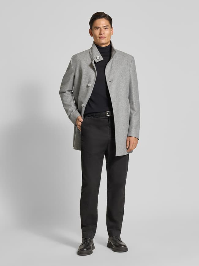 Strellson Regular Fit Wollmantel mit Stehkragen Modell 'FINCHLEY