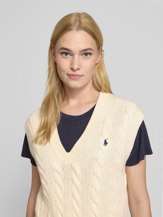 Polo Ralph Lauren Gebreide spencer met kabelpatroon in ecru online