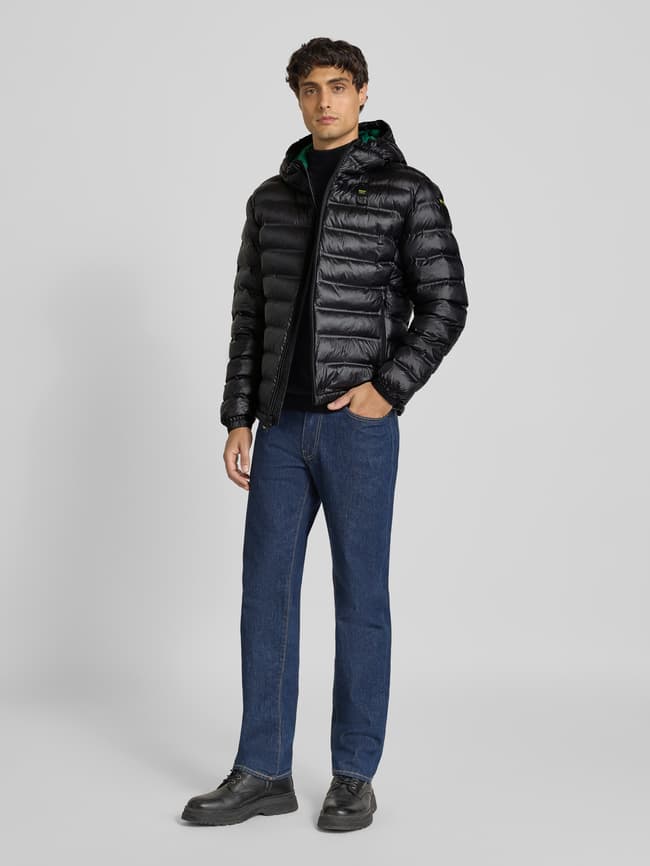 Blauer Usa Steppjacke mit Kapuze Modell 'CHARLES' (black) online