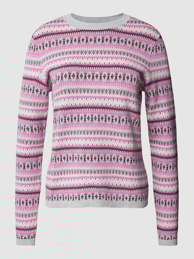 Esprit Pullover met ribboorden en normale pasvorm in lichtgrijs