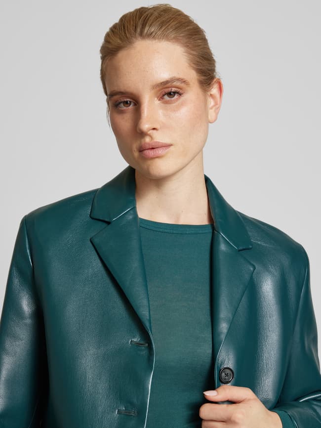 Mango Blazer in Leder-Optik Modell 'SUECIA' (petrol) online kaufen