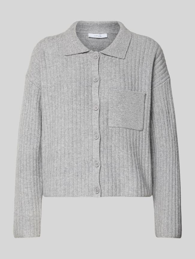 OPUS Cardigan mit Umlegekragen Modell 'Dinkine' (hellgrau) online